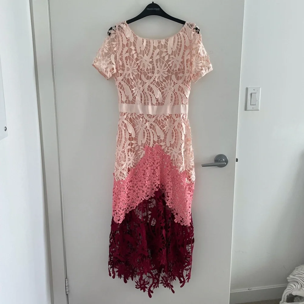 Maje White, Pink, and Red Lace Dress - Picture 4 of 8